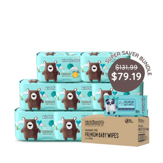 Kiddicare Super Saver Carton Bundles - 1 Nappies Carton + 1 Carton Baby Wipes