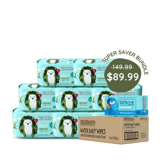 Kiddicare Super Saver Carton Bundles - 1 Nappies Carton + 1 Carton Water Baby Wipes