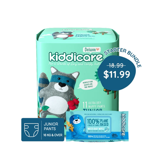 Kiddicare Starter Bundle - 1 Pack Nappy Pants + 1 Pack Water Baby Wipes