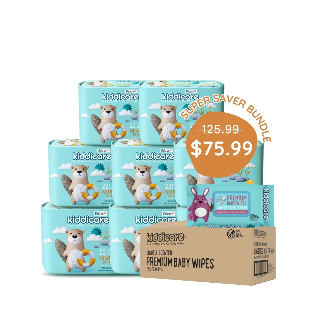 Kiddicare Super Saver Carton Bundles - 1 Nappies Carton + 1 Carton Baby Wipes