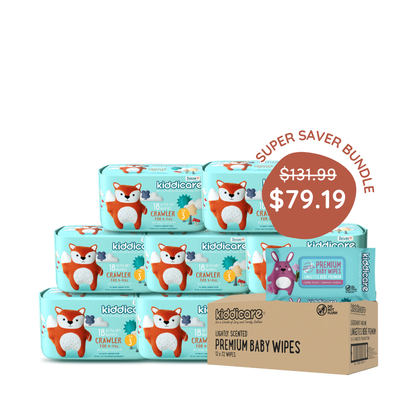 Kiddicare Super Saver Carton Bundles - 1 Nappies Carton + 1 Carton Baby Wipes