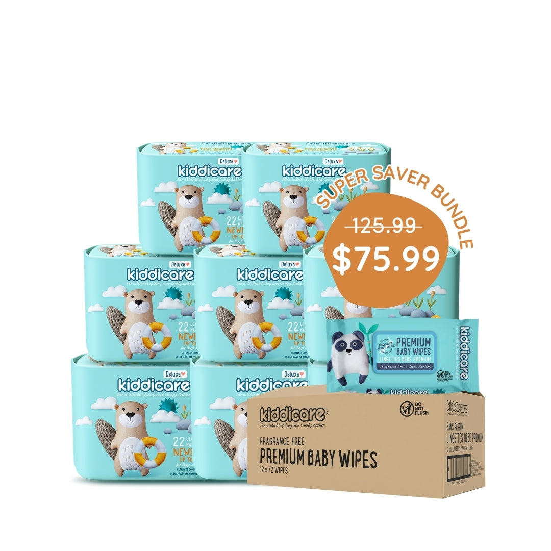 Kiddicare Super Saver Carton Bundles - 1 Nappies Carton + 1 Carton Baby Wipes