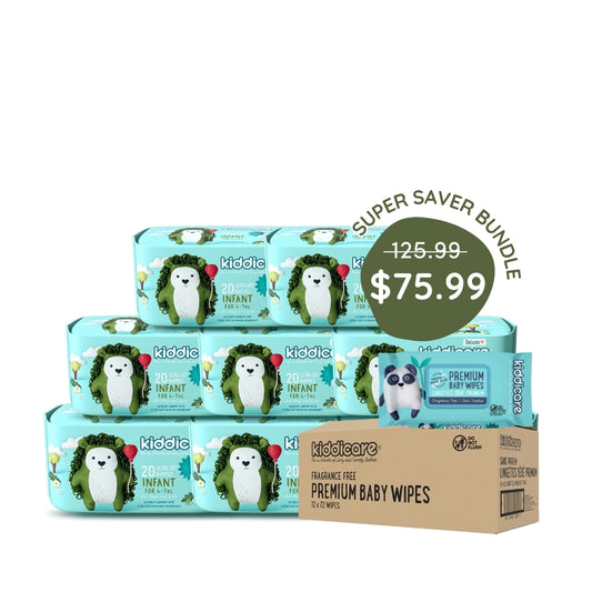 Kiddicare Super Saver Carton Bundles - 1 Nappies Carton + 1 Carton Baby Wipes