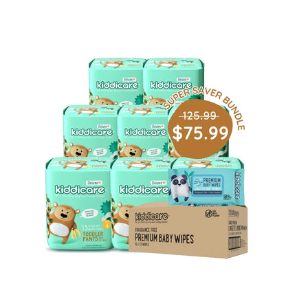 Kiddicare Super Saver Carton Bundles - 1 Nappy Pants Carton + 1 Carton Baby Wipes