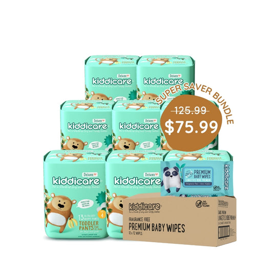 Kiddicare Super Saver Carton Bundles - 1 Nappy Pants Carton + 1 Carton Baby Wipes