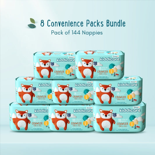 Kiddicare Crawler Convenience Pack Bundle Pack of 144 Nappies