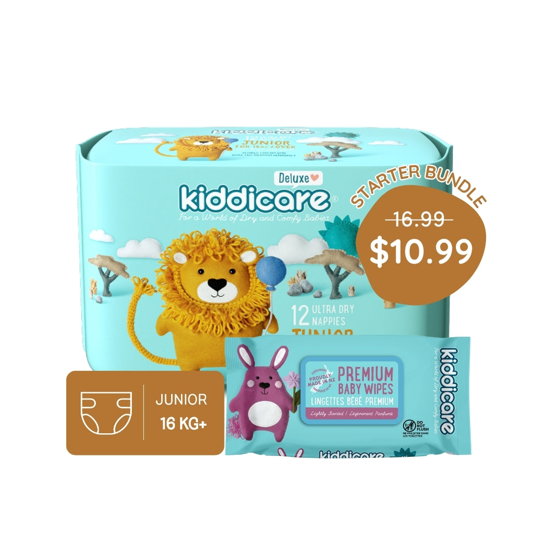 Kiddicare Starter Bundle - 1 Pack Nappies + 1 Pack Baby Wipes