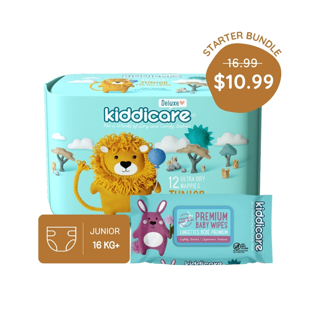 Kiddicare Starter Bundle - 1 Pack Nappies + 1 Pack Baby Wipes