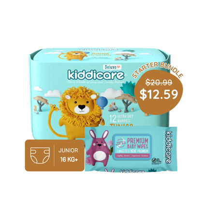 Kiddicare Starter Bundle - 1 Pack Nappies + 1 Pack Baby Wipes