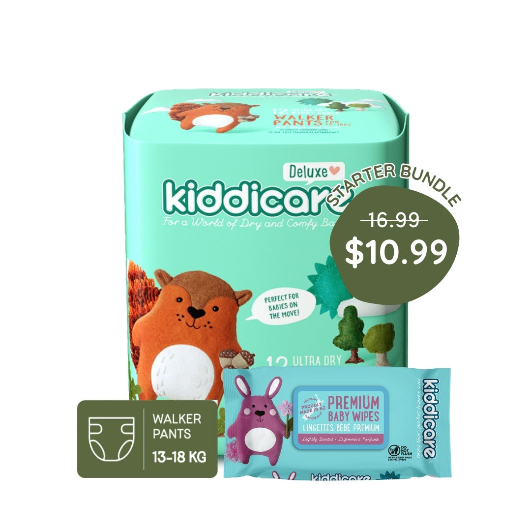 Kiddicare Starter Bundle - 1 Pack Nappy Pants + 1 Pack Baby Wipes