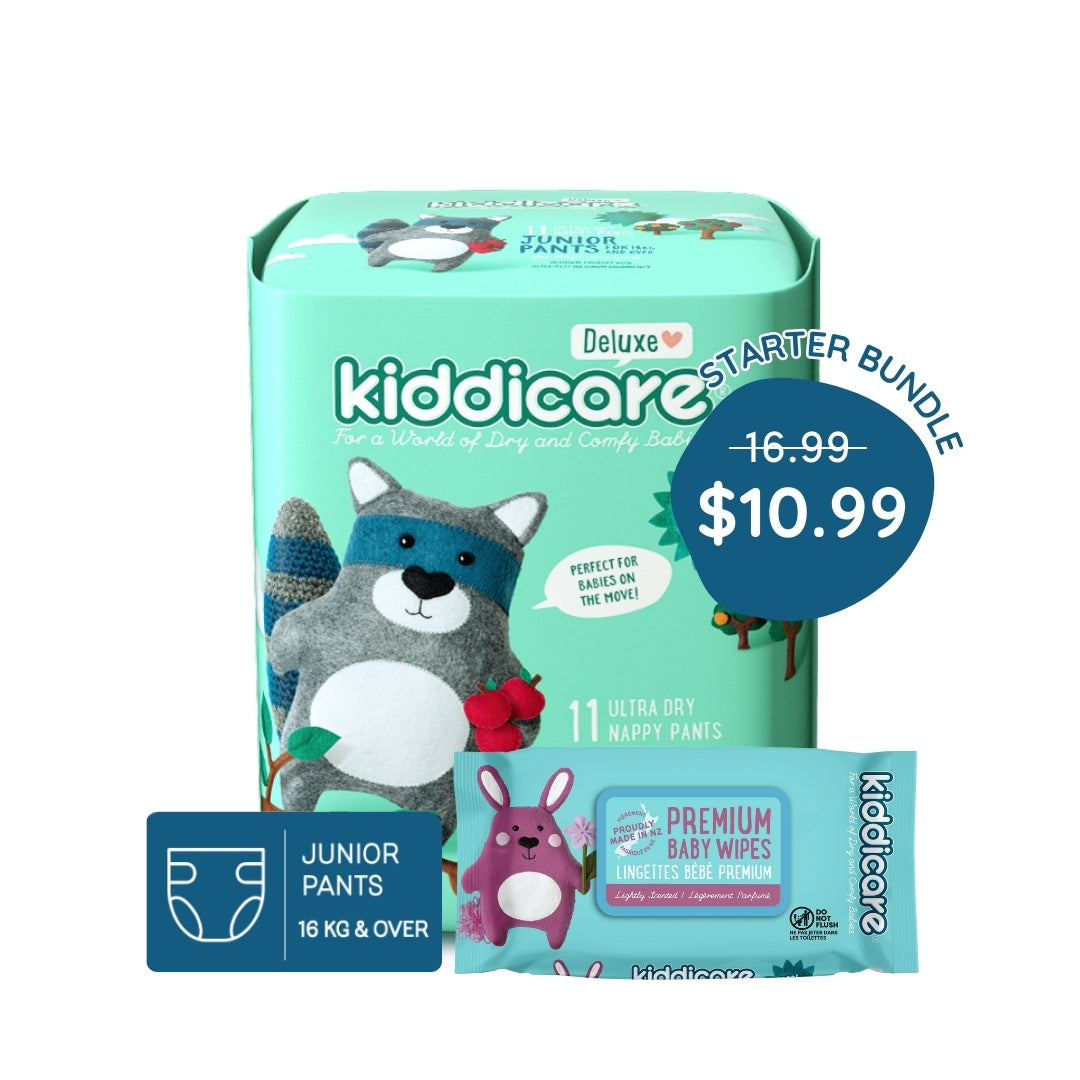 Kiddicare Starter Bundle - 1 Pack Nappy Pants + 1 Pack Baby Wipes