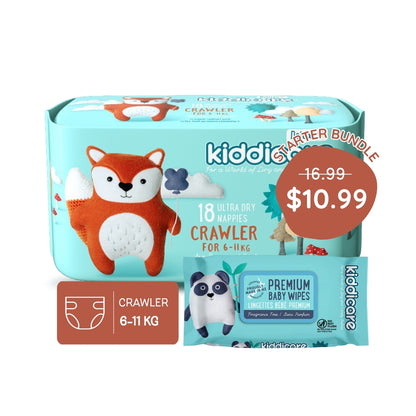 Kiddicare Starter Bundle - 1 Pack Nappies + 1 Pack Baby Wipes