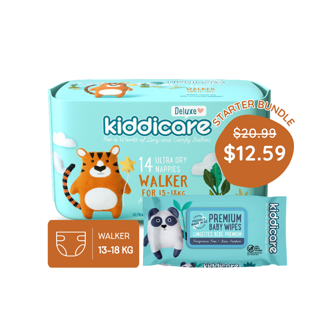Kiddicare Starter Bundle - 1 Pack Nappies + 1 Pack Baby Wipes