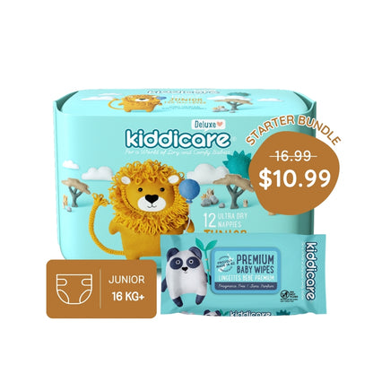 Kiddicare Starter Bundle - 1 Pack Nappies + 1 Pack Baby Wipes