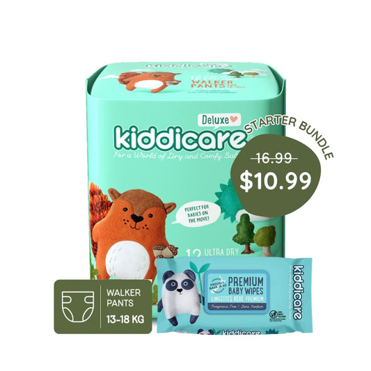 Kiddicare Starter Bundle - 1 Pack Nappy Pants + 1 Pack Baby Wipes