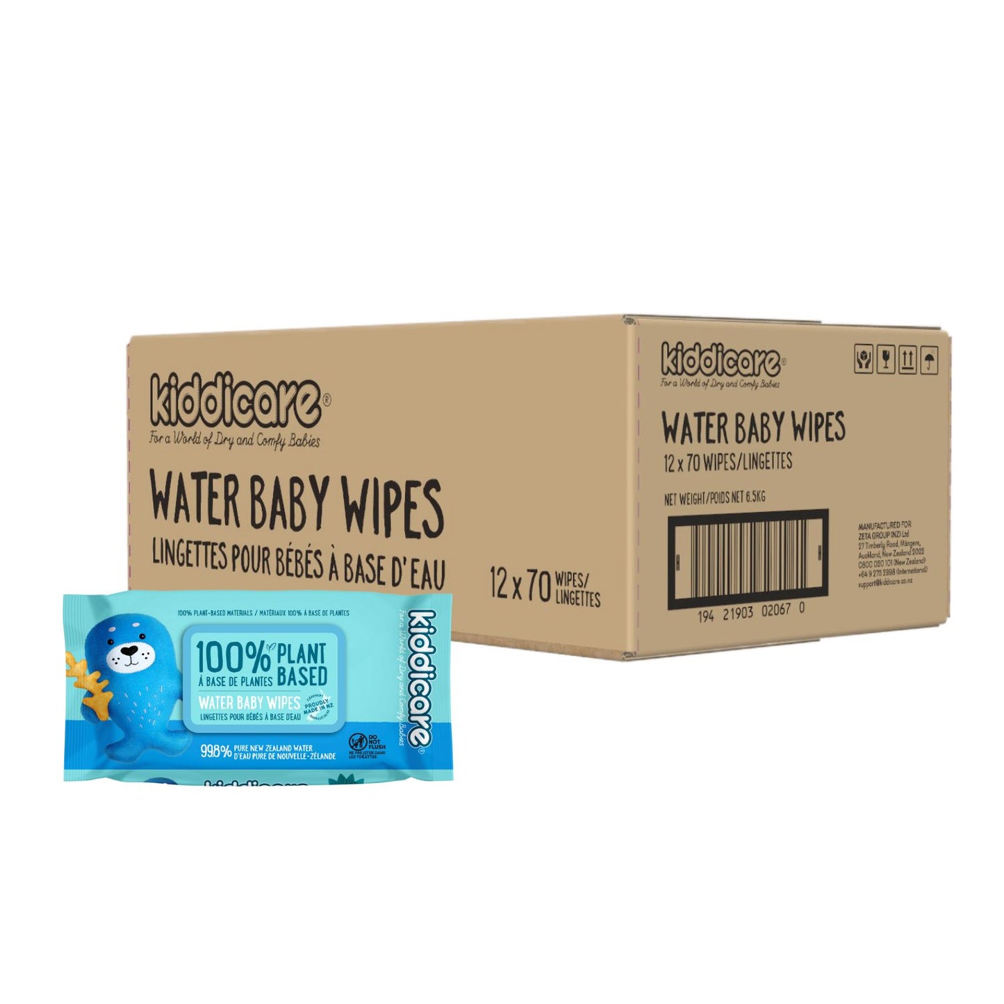 Kiddicare Restock Bundle - Bulk Pack Nappies + 1 Carton Water Baby Wipes