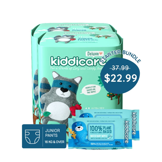 Kiddicare Starter Bundle - 2 Pack Nappy Pants + 2 Pack Water Baby Wipes