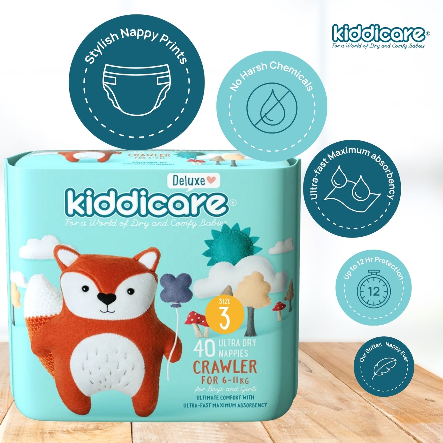 Kiddicare Restock Bundle - Bulk Pack Nappies + 1 Carton Water Baby Wipes