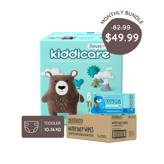 Monthly Pack - Jumbo Nappies & Water Baby Wipes Bundle