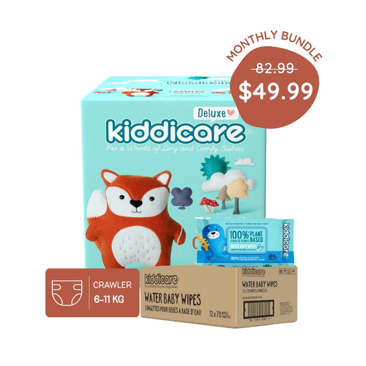Monthly Pack - Jumbo Nappies & Water Baby Wipes Bundle