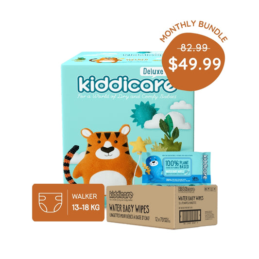Monthly Pack - Jumbo Nappies & Water Baby Wipes Bundle