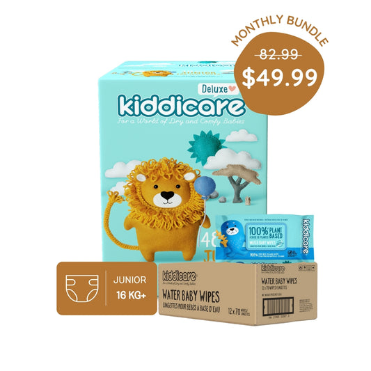 Monthly Pack - Jumbo Nappies & Water Baby Wipes Bundle