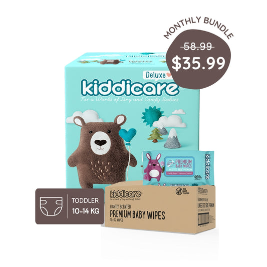 Monthly Pack - Jumbo Nappies & Baby Wipes Bundle