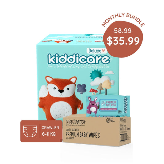 Monthly Pack - Jumbo Nappies & Baby Wipes Bundle