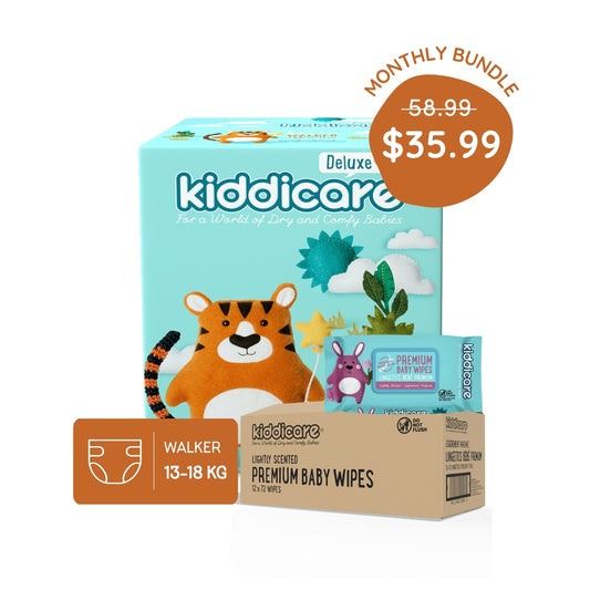 Monthly Pack - Jumbo Nappies & Baby Wipes Bundle