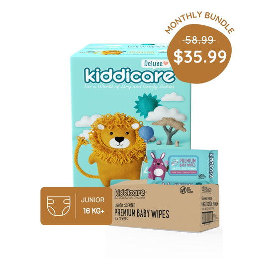 Monthly Pack - Jumbo Nappies & Baby Wipes Bundle