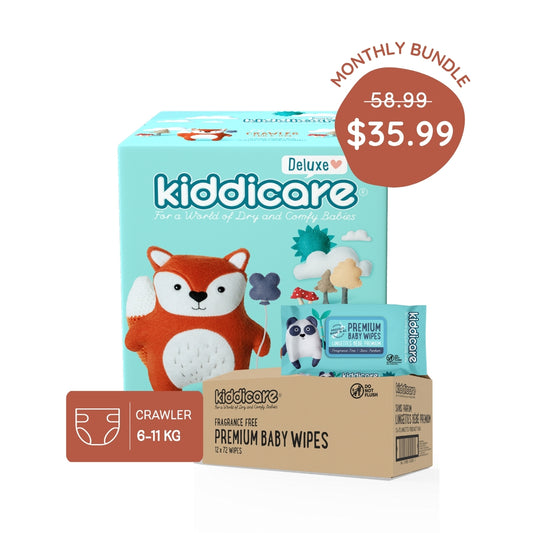 Monthly Pack - Jumbo Nappies & Baby Wipes Bundle