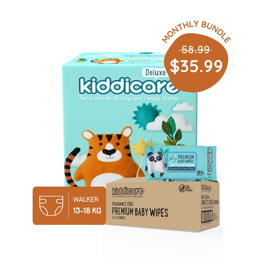 Monthly Pack - Jumbo Nappies & Baby Wipes Bundle