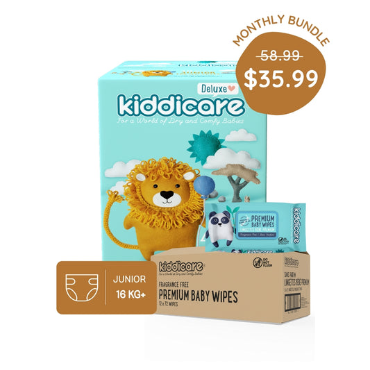 Monthly Pack - Jumbo Nappies & Baby Wipes Bundle