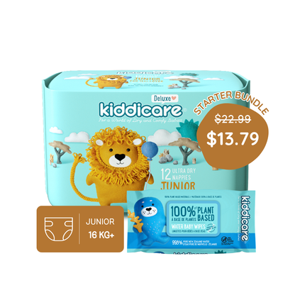 Kiddicare Starter Bundle - 1 Pack Nappies + 1 Pack Water Baby Wipes