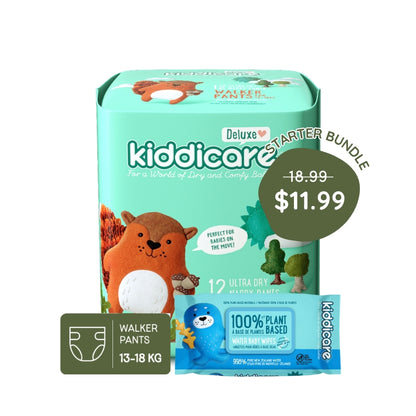 Kiddicare Starter Bundle - 1 Pack Nappy Pants + 1 Pack Water Baby Wipes