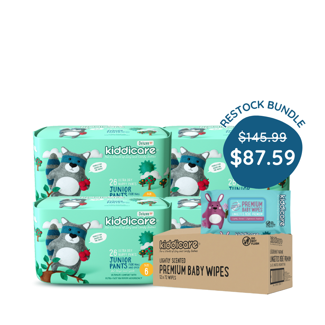 Kiddicare Restock Bundle - Bulk Pack Nappy Pants + 1 Carton Baby Wipes